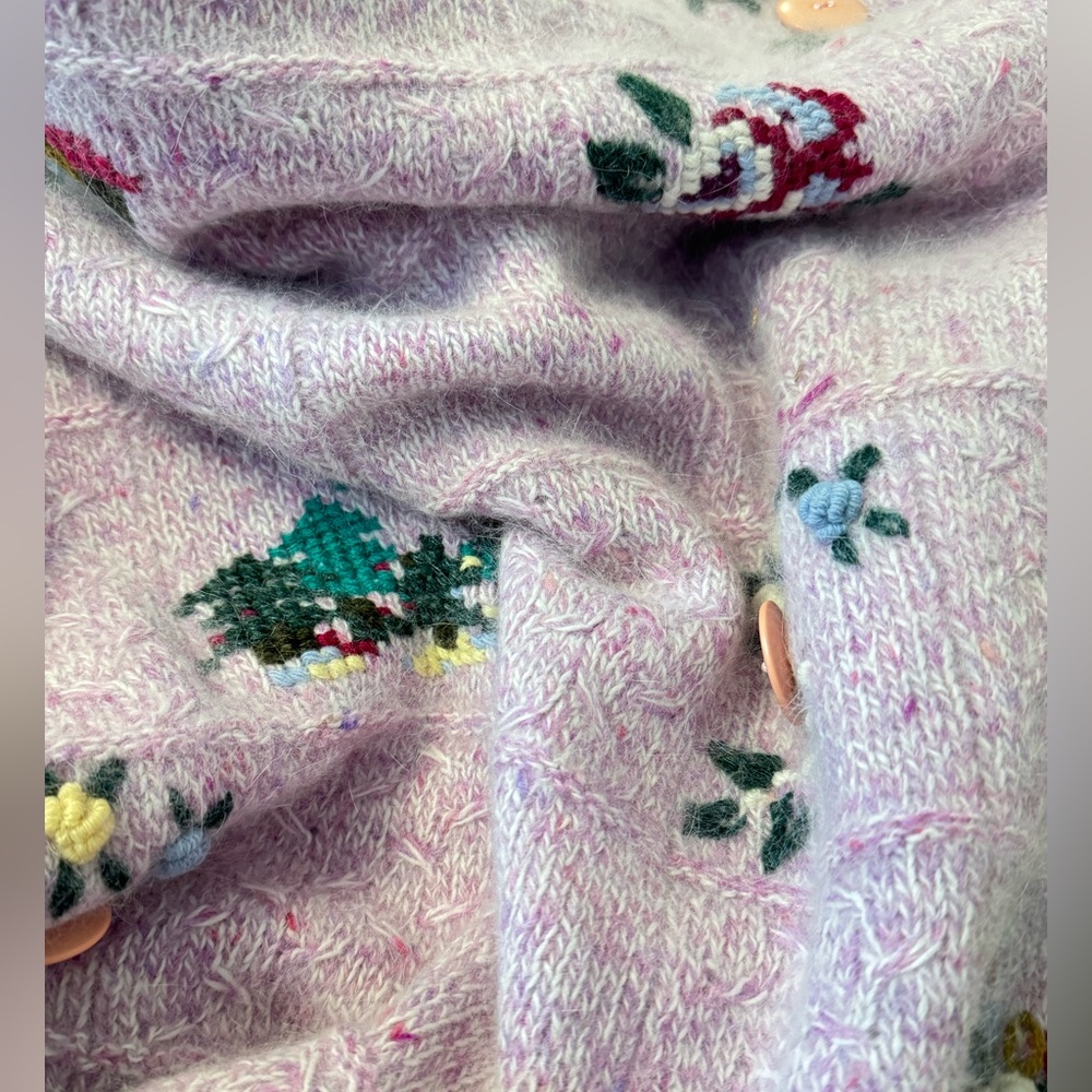 Brand New Angora & Wool Sweater with Embroidery - Picture 9 of 15